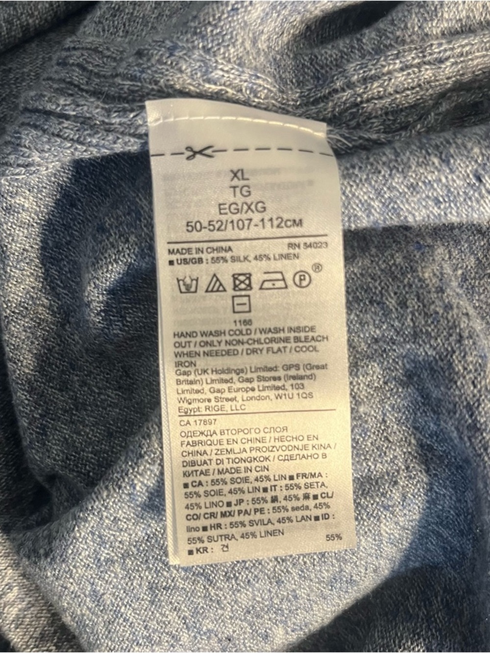 BANANA REPUBLIC Silk Linen Blue Crew Neck Sweater Pullover Mens Size XL - Picture 8 of 10